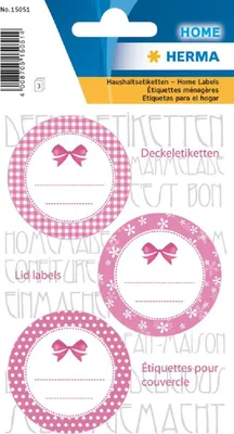 Image de Étiquettes pour couvercles Herma HOME, Ø 44, roses, autocollantes