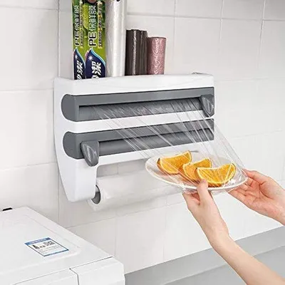 Produktbild von Famanu Wanddispenser für Küchenrollen - 3 Rollenhalter - Kräutertopfhalter - Küchen- und Garagenzubehör