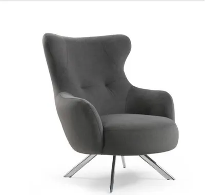 Zdjęcie produktu dla Fotel skrzydłowy fotel 1-osobowy tapicerowane siedzisko designerska tkanina nowoczesny