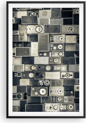 Produktbild von Gerahmtes Poster - Schwarzer Rahmen - Abstraktion Lautsprecher Grafik - 61x91,5 cm - Wand Bild - Wanddeko - Wandbilder - Wandposter - Bilderrahmen - Bilder - Kunstdruck - Wandbild - P2BPA61x91-4163