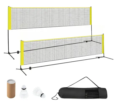 Obrázek produktu pro Nastavitelná sada badmintonových sítí se stojanem a přepravní taškou