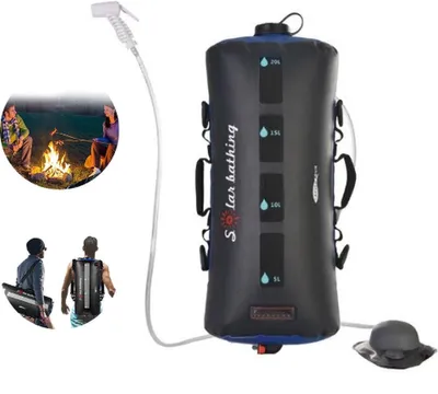 Immagine prodotto di Doccia da campeggio - Sacco doccia - Robusto e resistente - Per uso esterno - Multifunzionale - A energia solare - 20 litri