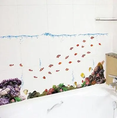 Image de Autocollants muraux décoratifs représentant des poissons exotiques