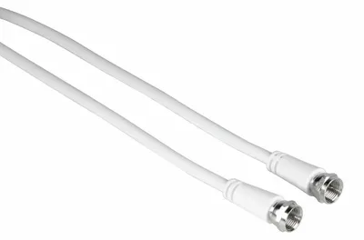 Produktbild von SAT-Anschlusskabel, F-Stecker - F-Stecker, 1,5 m, 75 dB, Weiß (0020503