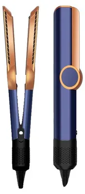 Produktbild von Haarglätter und Haartrockner, digitale Temperaturregelung, ION-Technologie, Blauer Glätter, EU-a