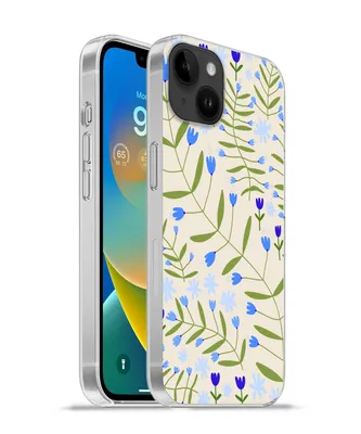 Produktbild von MuchoWow® Handyhülle Schutzhülle Hülle für Apple iPhone 14 Plus - Soft case Blume - Blätter - Blau Silikon Softcase Handy Hülle - Abbildung