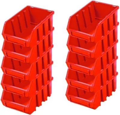 Produktbild von SuperSparSet 10x Sichtlagerbox 2 | HxBxT 7,5x11,6x16,1cm | Polypropylen | Rot