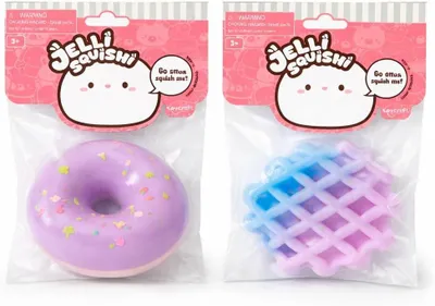 Productafbeelding van Jelli Squishi squishes (wafel en donut) - Set van 2 - Sensorisch speelgoed voor stressvermindering kinderen
