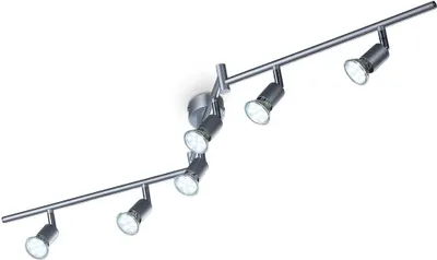 Image de B.K.Licht plafonnier 6 spots orientables, ampoules LED 3W GU10 incluses, spots plafond, éclairage intérieur, lumière blanche chaude 3000K