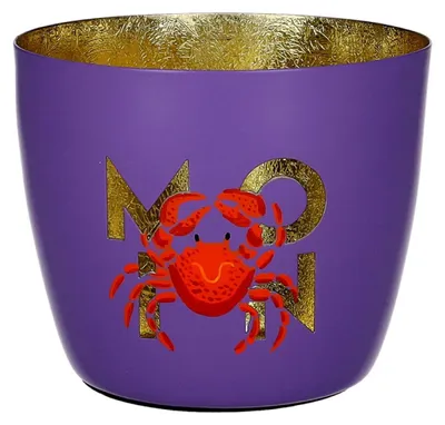Produktbild von Gift Company Madras Windlicht M Moin/Hummer lila/gold 8,5cm