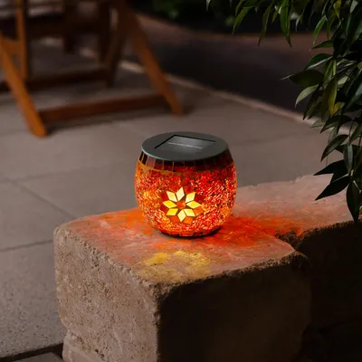 Image de esotec lampe solaire pour l'extérieur BRILLANT mosaïque verre brisé lampe de table IP44 102066