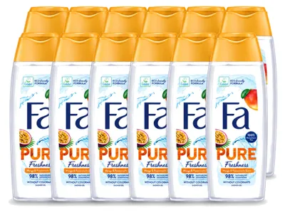 Produktbild von 12 x Fa Douchegel Pure Freshness Mango & Passievrucht - 250 ml - Vorteilspackung - 12 Stücke