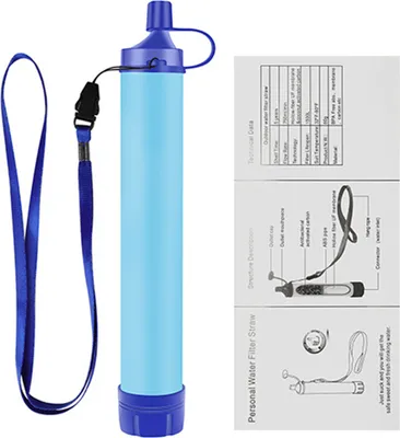 Produktbild von Tragbarer Wasserfilterstrohhalm für Outdoor-Aktivitäten wie Camping, Wandern, Trekking und Notfälle