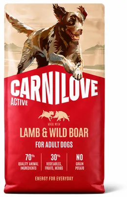 Immagine prodotto di CARNILOVE Active Dog Adult Agnello e Cinghiale - Crocchette per cani - 12 kg, Immagine generata dall'IA