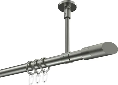 Produktbild von Interdeco Gardinenstange / Vorhangstange Edelstahl-Optik, Typ Sonette Verano (Schräge Bicolor) Deckenmontage, 20 mm Ø 1-läufig, 540 cm