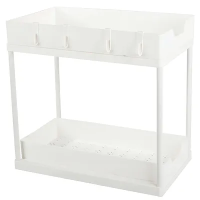 Obrázek produktu pro Verk 27353 Výsuvný kuchyňský organizér s háčky bílý