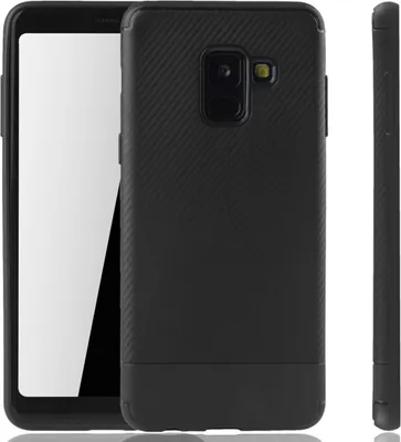 Produktbild von Samsung Galaxy A8 Plus 2018 Handyhülle Schutzcase Carbon Optik Bumper Schwarz