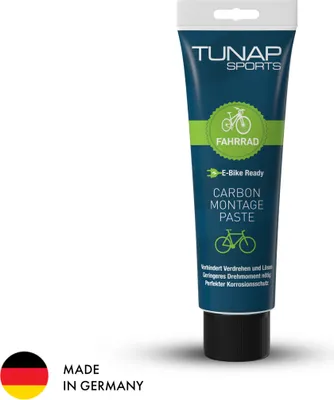 Produktbild von TUNAP SPORTS Carbon Montagepaste 50g | Sicherer Halt ohne Beschädigung | Verhindert Knackgeräusche & Rutschgefahr | Optimale Dosierung & einfache Anwendung | Germany