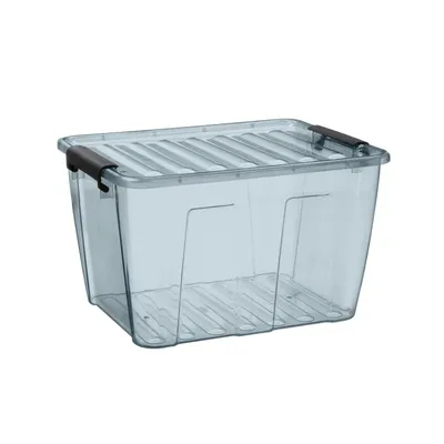 Immagine prodotto di Contenitore con coperchio Chiusura a scatto Contenitore impilabile Grigio trasparente 15L