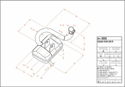 Produktbild von Auspuffanlage komplett SITO mit Zulassung, Stahl kompatibel mit Vespa 200 PE