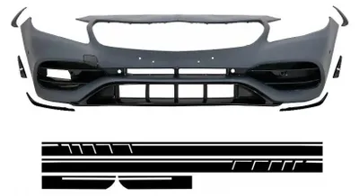Produktbild von Stoßstange für Mercedes A-Klasse W176 12-18 Aufkleber Mattschwarz Facelift A45 Look.