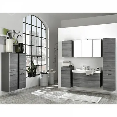 Produktbild von Badmöbel Komplett Set FLORIDO-03 Eiche Rauchsilber, graphitgrau, B x H x T: ca. 210 x 200 x 47 cm