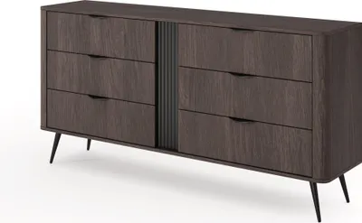 Produktbild von YOURHOUSE24 Kommode Veris C Dunin Eiche/Schwarz 163x81x38 cm