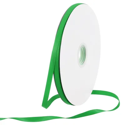 Productafbeelding van Satijnlint - Dubbelzijdig Grosgrain Lint - Voor Decoratie en Handwerken - 6 mm breed - 91,44 meter lang - Groen