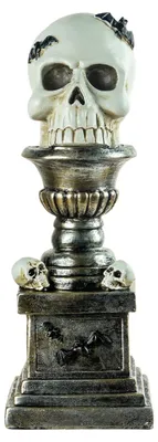 Produktbild von Deko Büste mit Totenschädel & Fledermäusen 28cm