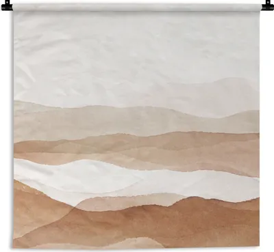 Produktbild von MuchoWow® Wandteppich Wandbehang Aquarell - Natur - Braun 150x150 cm Tapisserie Dekoration Wandtuch - Wohnaccessoires - Modernes