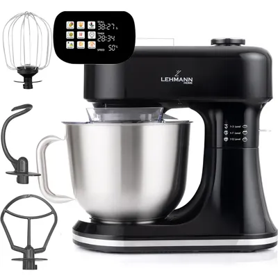 Produktbild von LEHMANN Multifunktions Küchenmaschine, 12 Geschwindigkeiten, Fermentationsfunktion mit Heizfunktion, integrierte Waage, Display, Timer