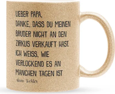 Produktbild von 22Feels Glitzertasse Gold Papa Geschenk von Tochter Vatertag Vater Geburtstag Weihnachten Kaffeetasse Männer Haferl Geschenkidee Bürotasse