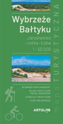 Zdjęcie produktu dla Mapa turystyczna Wybrzeże Bałtyku Jarosławiec Ustka Łeba 1:50 000