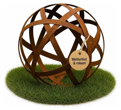 Produktbild von Wetterfeste Gartenkugel aus Metall, 40 cm, Rostbraun in Edelrost-Optik
