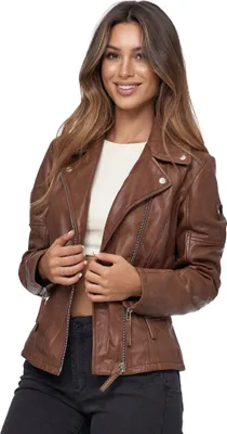Image de Veste en cuir pour femme Tazzio F501 Marron S