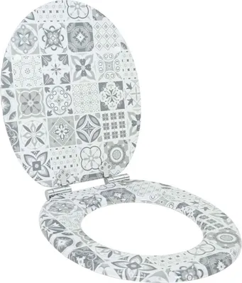 Zdjęcie produktu dla Deska toaletowa z samoodblokowaniem Niebieska i biała porcelana