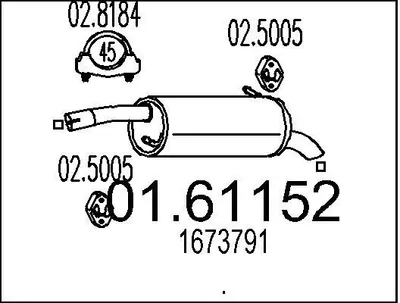 Produktbild von MTS 01.61152 Endschalldämpfer für FORD Fiesta Mk6 Schrägheck (JA8, JR8) Auspuff