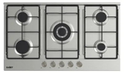 Immagine prodotto di Piano Cottura gas 5 fuochi 90 cm Acciaio inox Samet Apollo2