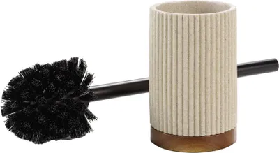Image de Brosse WC Diamètre 9,1 x 38,5 cm Niagara Naturel - Polyrésine et Acacia