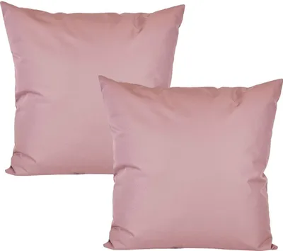 Produktbild von JACK 2er Set 50x50cm Outdoor Kissenhülle Kissenbezug Wasserfest Sitzkissen Lounge Kissen Garten Stuhl Lotus Effekt, Farbe:Altrosa