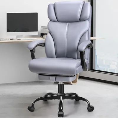 Zdjęcie produktu dla Ergonomiczne krzesło biurowe - Krzesło biurowe z ekoskóry - Obrotowe krzesło biurowe - Krzesło biurowe dla kadry zarządzającej