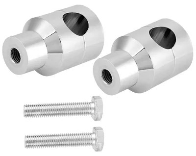 Image de Paire de rehausseurs de guidon de 22 mm en alliage d'aluminium pour la modification de motos (finition électro-argentée)