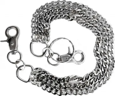 Produktbild von Metall Halskette 3-reihig 41 cm, Biker Kette, MotorradKette, Schlüsselanhänger,Metal necklace, biker chain, motorcycle chain, key chain,Collar de metal, cadena biker, cadena de moto, llavero