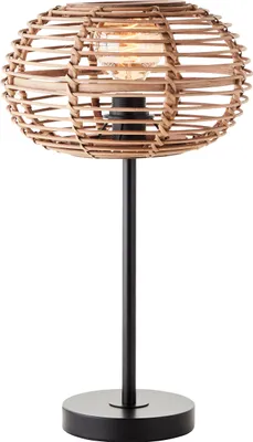 Produktbild von Tischlampe mit Bambus Schirm und Schalter, E27 Fassung, Ø 28 cm