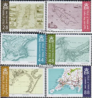 Produktbild von Briefmarken GB - Isle of Man 2007 Mi 1385-1390 (kompl.Ausg.) postfrisch Landkarten