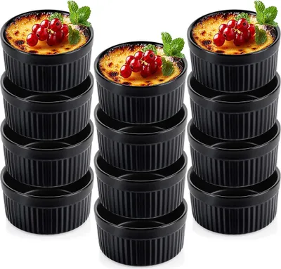 Produktbild von Vilde | Auflaufform Set - 12 Stück - Schwarz - Keramik - Hitzebeständig - Ideal für Desserts und Snacks