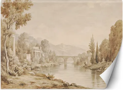 Produktbild von Vlies fototapete Landschaft Sepia Vintage 350x245 cm Feeby Beige inkl. Kleber einfache Montage