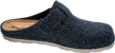Produktbild von Fischer Herren Pantoffel Lederfußbett Hausschuh Filz Schnalle 646973, Größe:43 EU, Farbe:Blau
