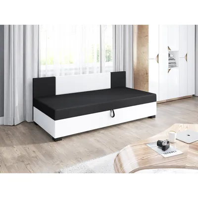 Obrázok produktu pre Čalúnené jednolôžko 90x195 POLYNA 1 - čierna / biela