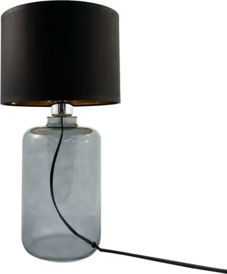 Image de Lampe de table avec abat-jour Samasun noir et or, 1xE27x40W, verre, dimensions : 41x22x22 cm, IP20, Zuma Line